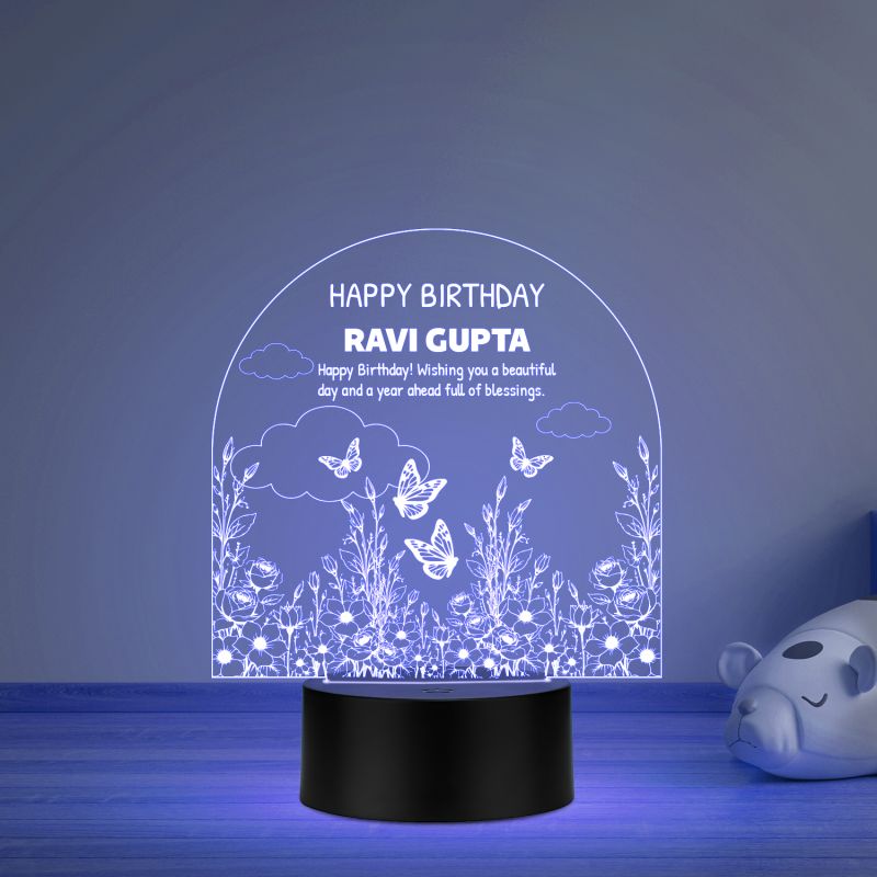 Personalized Happy Birthday Night Lamp with Multicolored Light Return Birthday Gift for friend